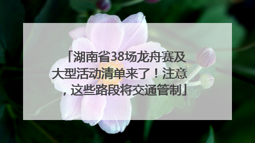 湖南省38场龙舟赛及大型活动清单来了！注意，这些路段将交通管制