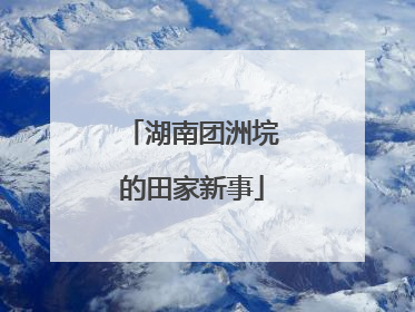 湖南团洲垸的田家新事