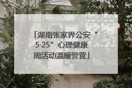湖南张家界公安“5·25”心理健康周活动温暖警营