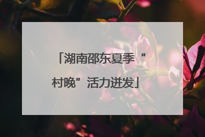 湖南邵东夏季“村晚”活力迸发
