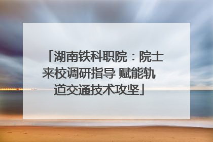 湖南铁科职院：院士来校调研指导 赋能轨道交通技术攻坚