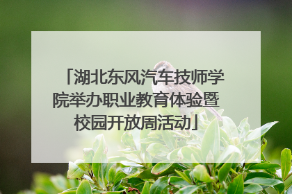 湖北东风汽车技师学院举办职业教育体验暨校园开放周活动
