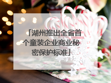 湖州推出全省首个童装企业商业秘密保护标准