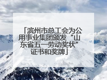 滨州市总工会为公用事业集团颁发“山东省五一劳动奖状”证书和奖牌