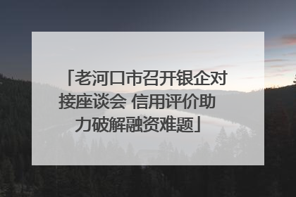 老河口市召开银企对接座谈会 信用评价助力破解融资难题