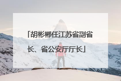胡彬郴任江苏省副省长、省公安厅厅长