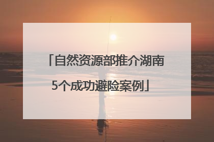 自然资源部推介湖南5个成功避险案例