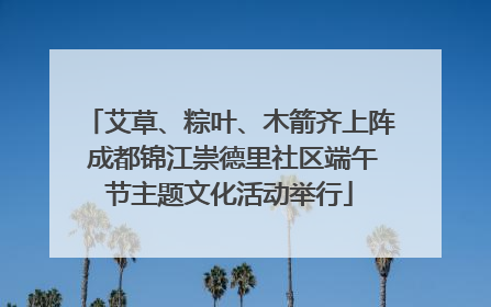 艾草、粽叶、木箭齐上阵 成都锦江崇德里社区端午节主题文化活动举行
