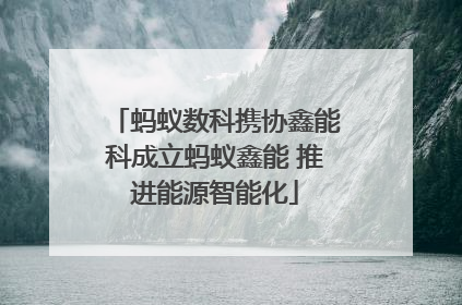蚂蚁数科携协鑫能科成立蚂蚁鑫能 推进能源智能化