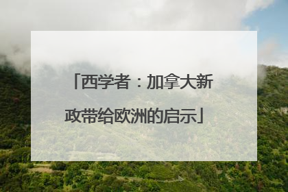西学者：加拿大新政带给欧洲的启示