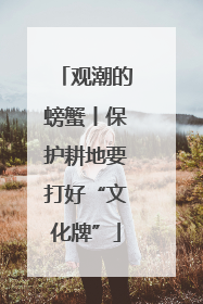 观潮的螃蟹丨保护耕地要打好“文化牌”