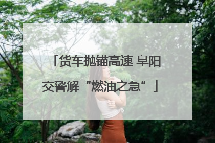 货车抛锚高速 阜阳交警解“燃油之急”