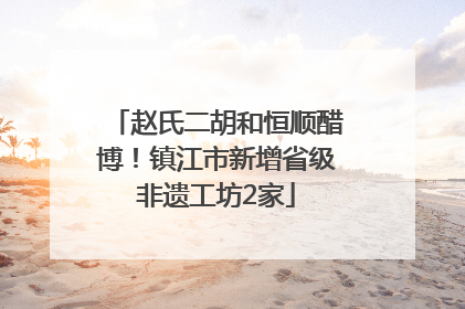 赵氏二胡和恒顺醋博！镇江市新增省级非遗工坊2家