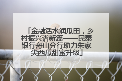 金融活水润瓜田，乡村振兴谱新篇——民泰银行舟山分行助力朱家尖西瓜甜蜜升级