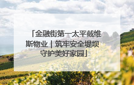 金融街第一太平戴维斯物业｜筑牢安全堤坝 守护美好家园