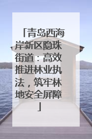 青岛西海岸新区隐珠街道：高效推进林业执法，筑牢林地安全屏障