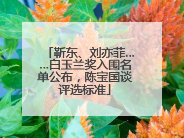 靳东、刘亦菲……白玉兰奖入围名单公布，陈宝国谈评选标准