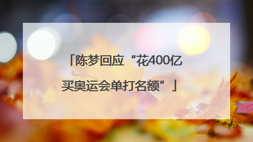 陈梦回应“花400亿买奥运会单打名额”