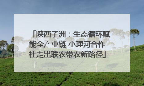 陕西子洲：生态循环赋能全产业链 小理河合作社走出联农带农新路径