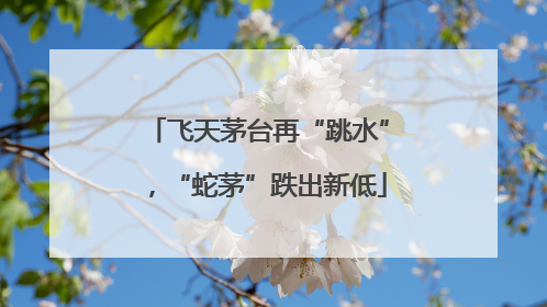 飞天茅台再“跳水”，“蛇茅”跌出新低