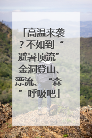 高温来袭？不如到“避暑顶流”金洞登山、漂流、“森”呼吸吧