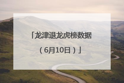 龙津退龙虎榜数据（6月10日）