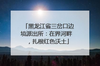 黑龙江省三岔口边境派出所：在界河畔，扎根红色沃土