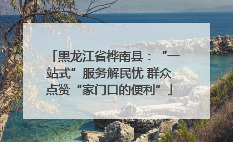 黑龙江省桦南县：“一站式”服务解民忧 群众点赞“家门口的便利”