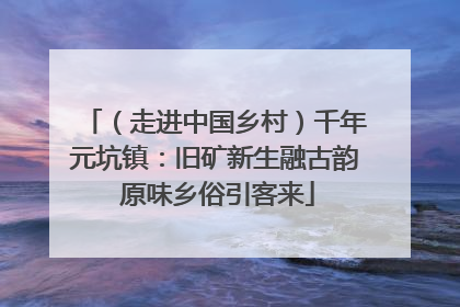 （走进中国乡村）千年元坑镇：旧矿新生融古韵 原味乡俗引客来