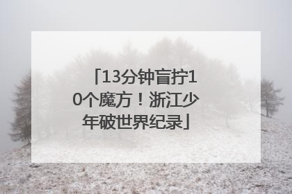 13分钟盲拧10个魔方！浙江少年破世界纪录