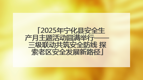 2025年宁化县安全生产月主题活动圆满举行——三级联动共筑安全防线 探索老区安全发展新路径
