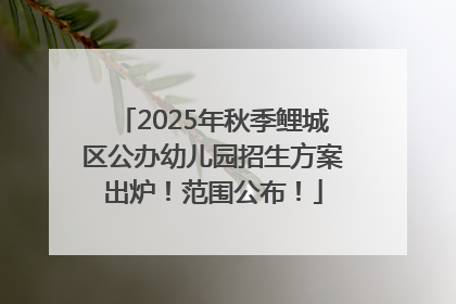2025年秋季鲤城区公办幼儿园招生方案出炉！范围公布！