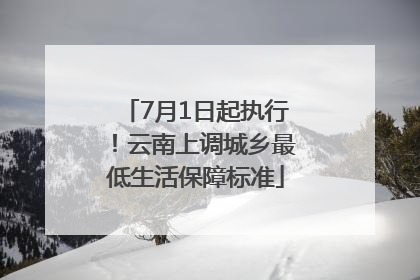 7月1日起执行！云南上调城乡最低生活保障标准