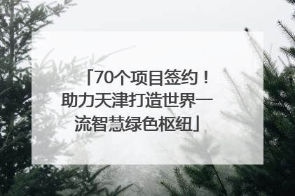 70个项目签约！助力天津打造世界一流智慧绿色枢纽